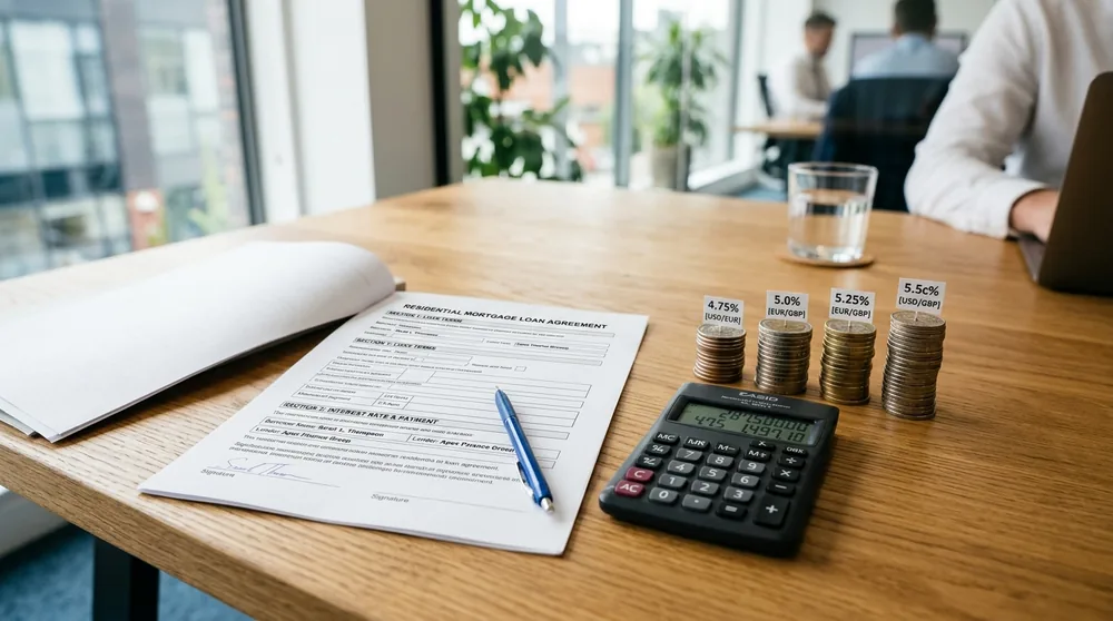 Illustration of a borrower comparing loan APR percentage rate disclosures and lender interest finance charges