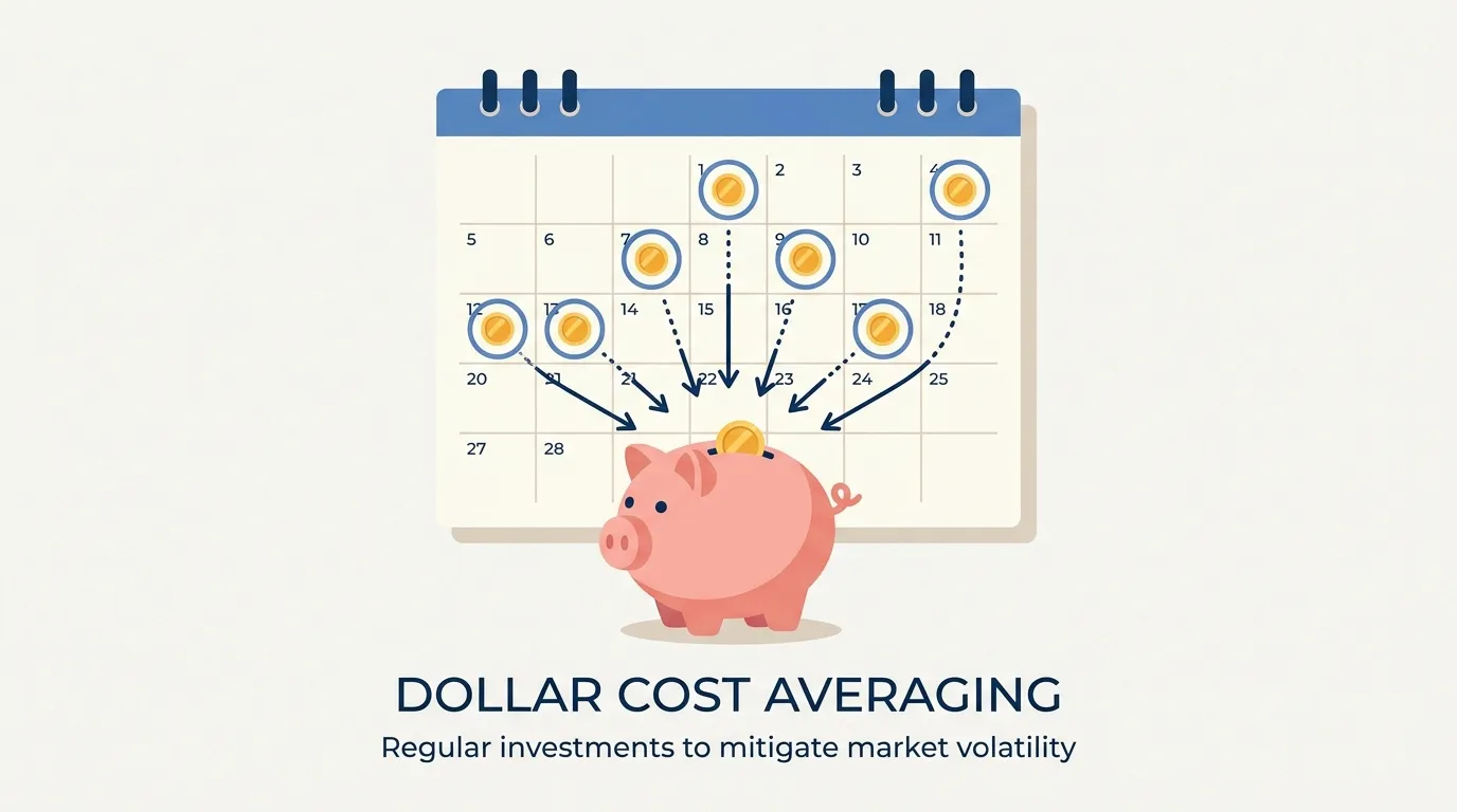 Calendar showing automated investing on the 1st of every month.
