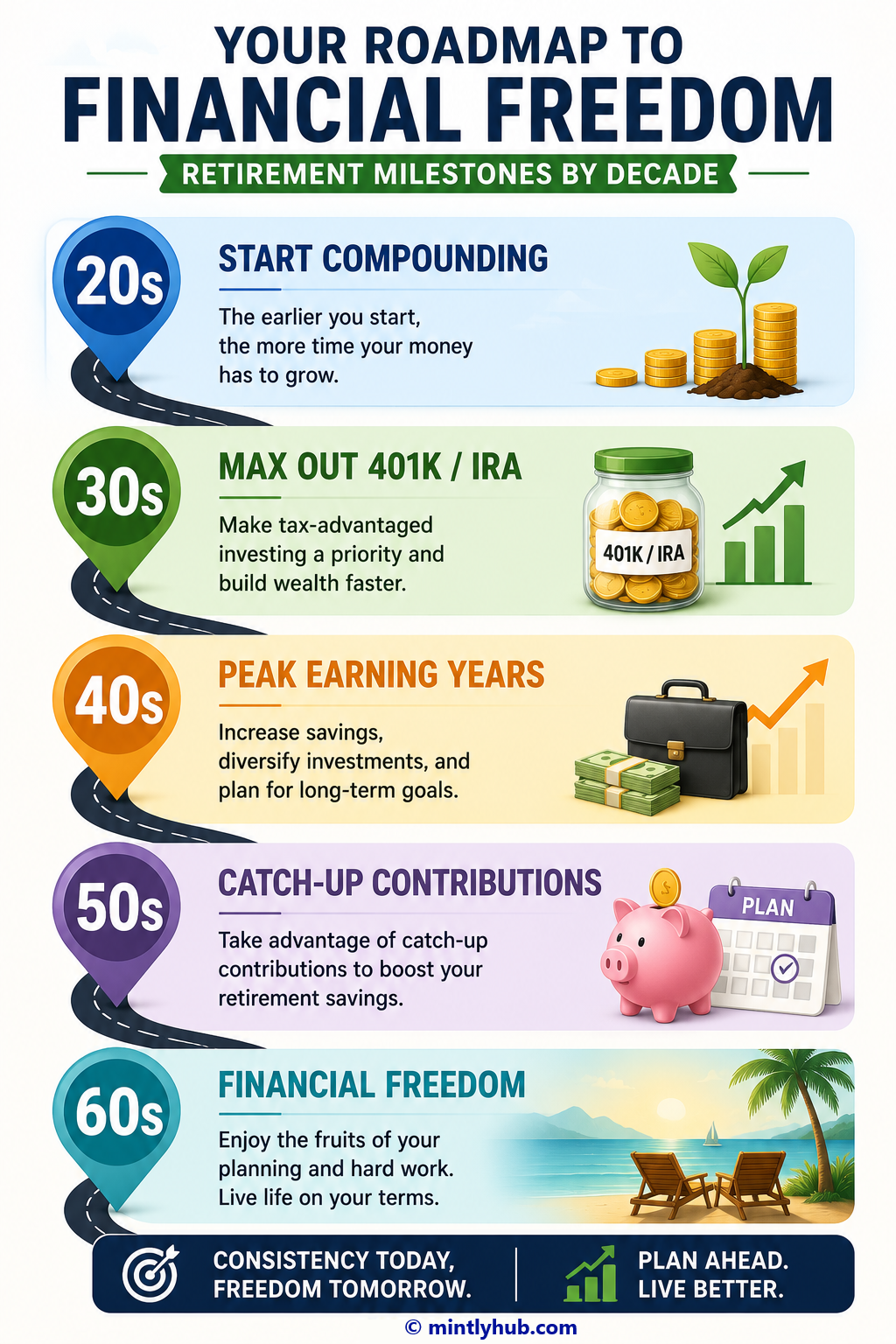Retirement milestones by age