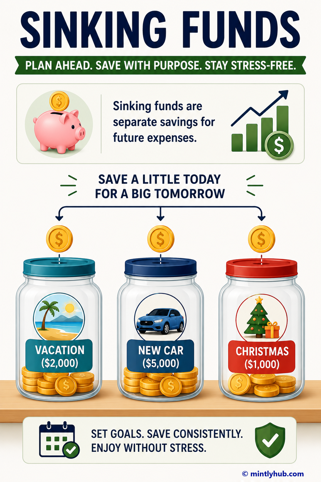 Sinking funds explained using jars